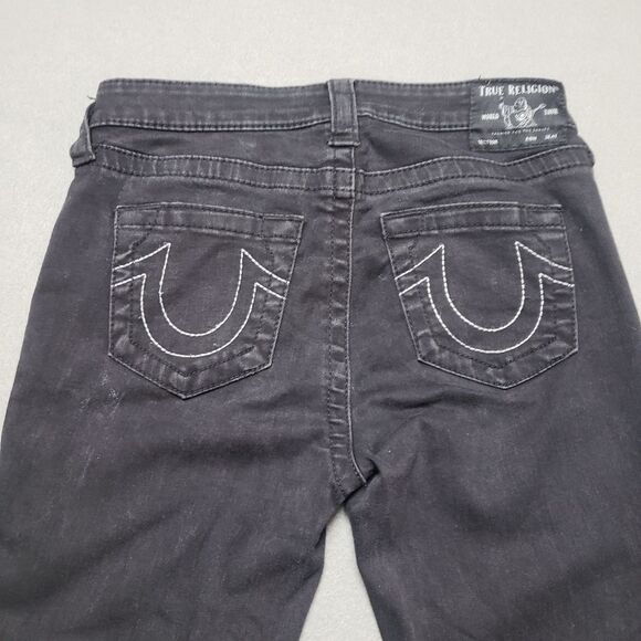 True Religion Halle Mid Rise Super skinny black jeans Size 28 - Picture 6 of 13
